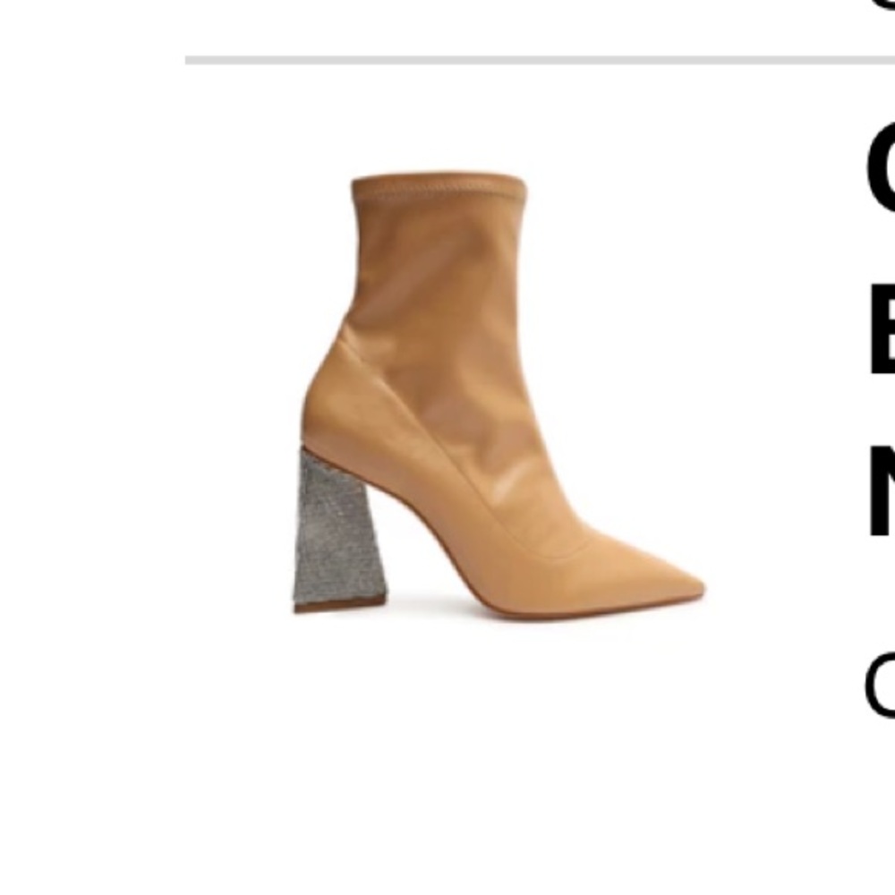 Schutz leather rhinestone bootie